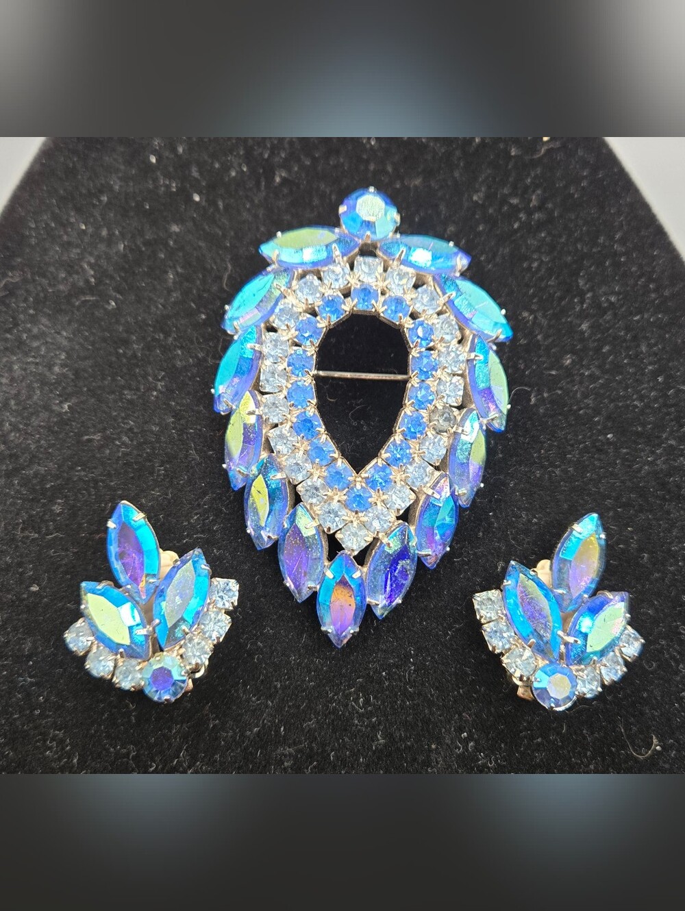 Juliana Sarah Coventry Collab Blue Lagoon Brooch Earring Set